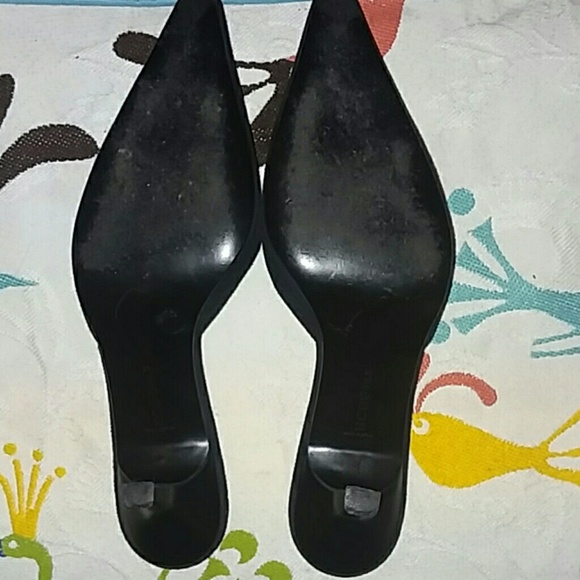 black suede size 8 bcbg girls kitten pumps made in - Picture 3 of 5